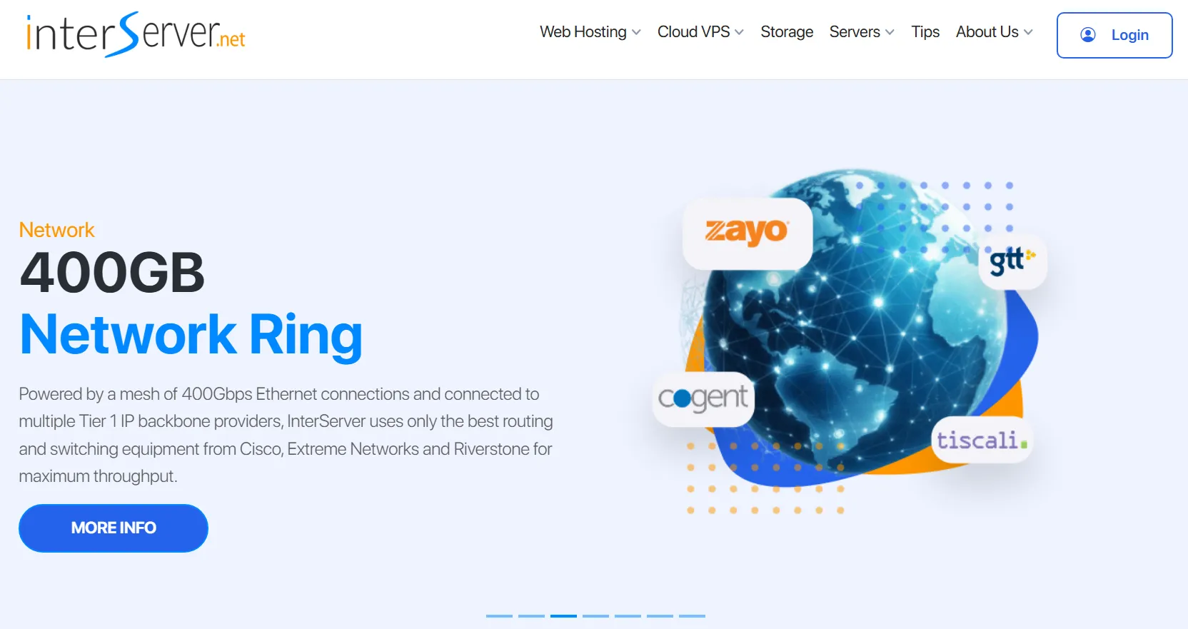 InterServer 官网首页截图