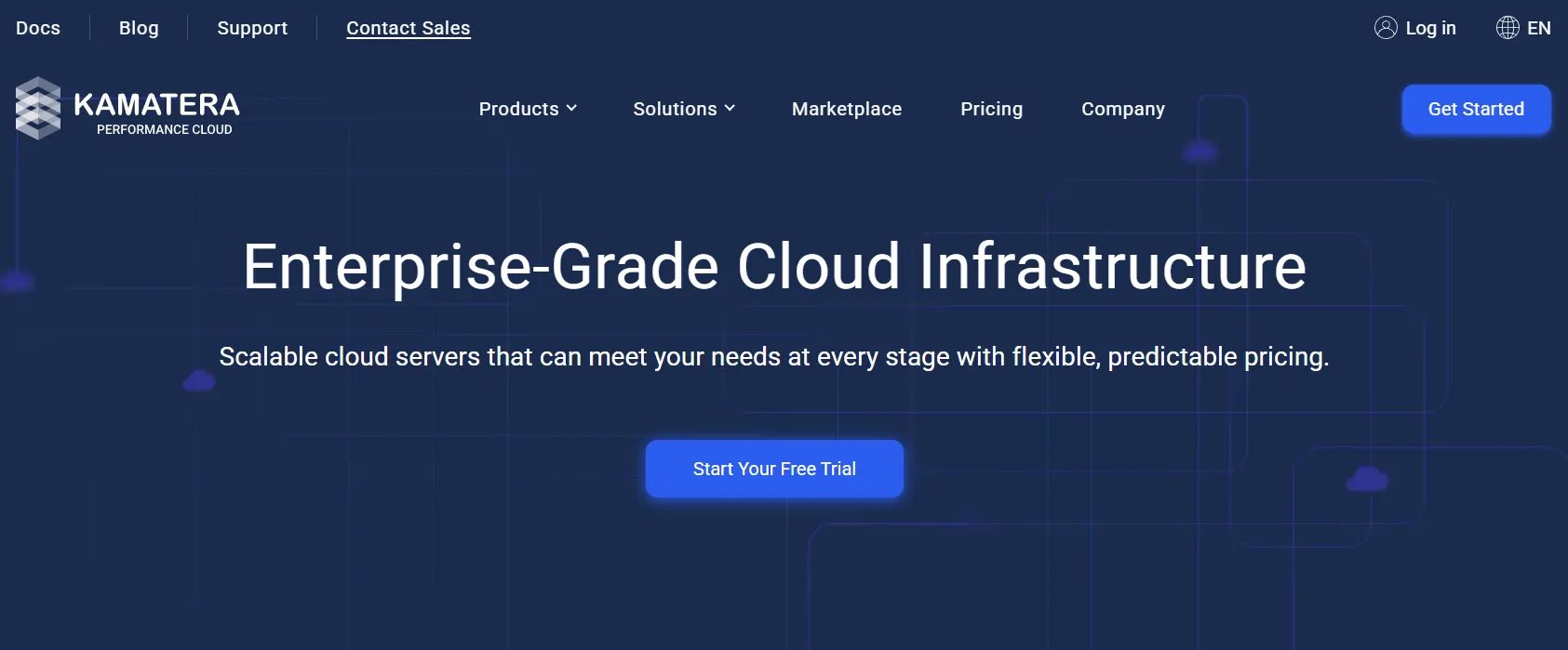 Kamatera 官网首页截图