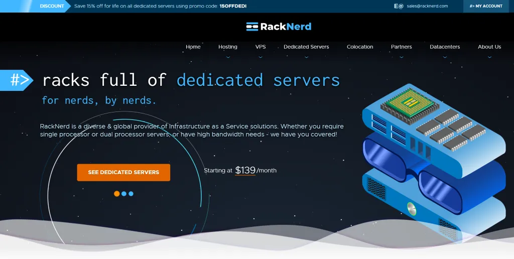 RackNerd 官网首页截图